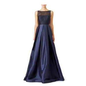 Monique Lhullier Francesca Gown - Blue Faille